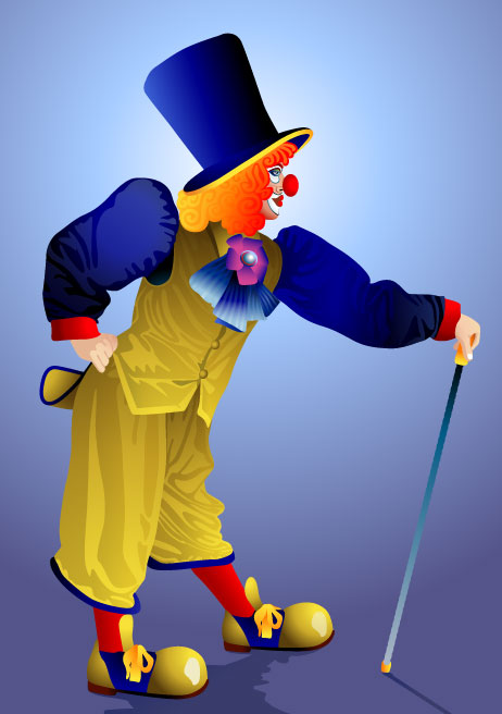 Clown illustrator 01 - vector material Download Free Vector,PSD,FLASH